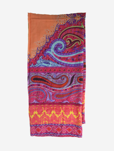 Multicolour floral and paisley printed scarf Scarves Etro 