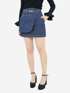 Fendi Blue high-waisted short fitted pencil skirt - size UK 8