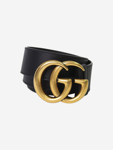 Gucci Black leather GG belt