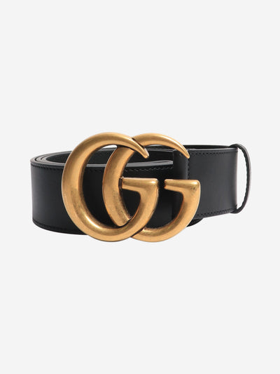 Black GG leather belt Belts Gucci