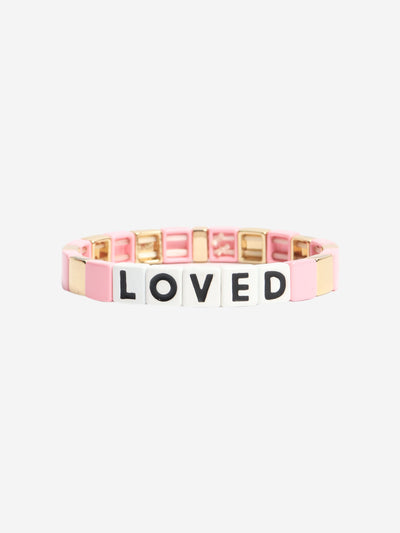 Pink Loved enamel stretch bracelet Bracelets Roxanne Assoulin