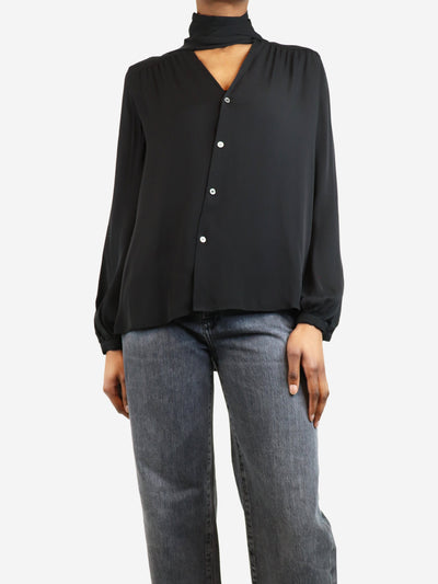 Black tie-neck silk blouse - size XS Tops Polo Ralph Lauren