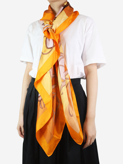 Orange rope print scarf - size Scarves Hermes 
