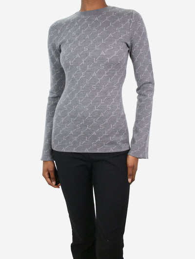 Grey logo patterned wool-blend sweater - size IT 36 Knitwear Stella McCartney 