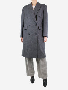Marcela Grey double-breasted wool coat - size UK 10