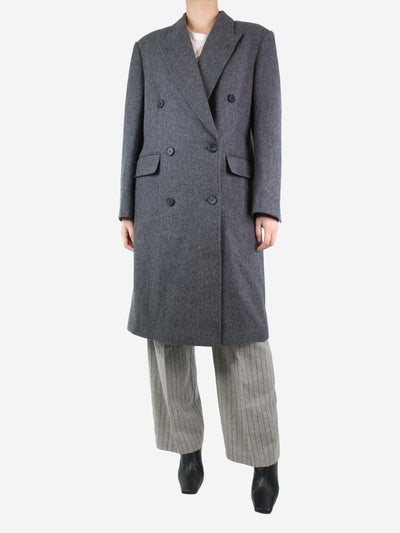 Grey double-breasted wool coat - size UK 10 Coats & Jackets Marcela 