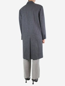 Marcela Grey double-breasted wool coat - size UK 10