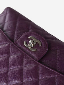 Chanel Purple 2005 jumbo caviar Classic Double Flap