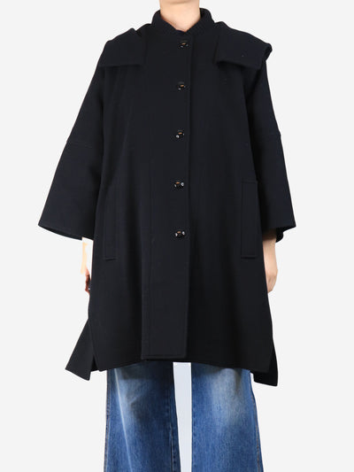 Black hooded wool-blend coat - size UK 8 Coats & Jackets Stella McCartney