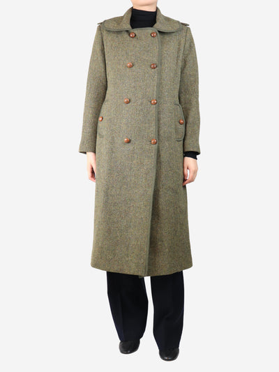 Green double-breasted Herringbone wool coat - size UK 8 Coats & Jackets Les Prairies De Paris