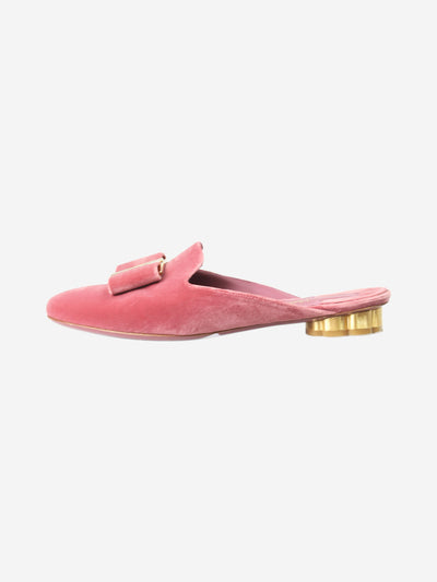 Salvatore Ferragamo Pink suede slip on mules - size EU 39.5 (UK 6.5) Flat Sandals Salvatore Ferragamo 
