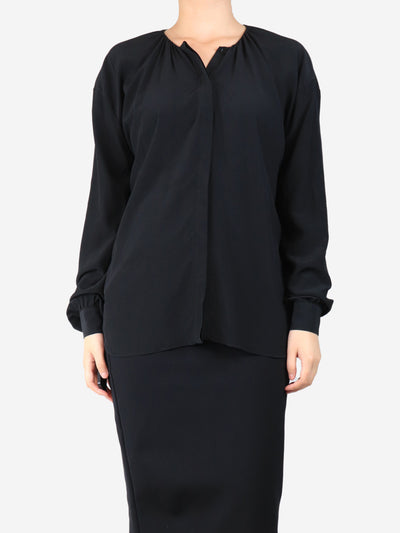 Black crepe blouse - size UK 10 Tops Tom Ford