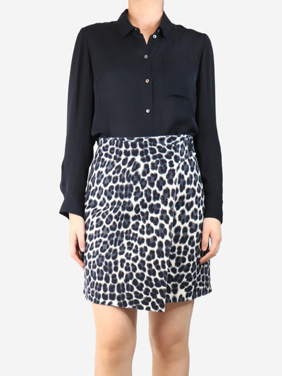 Black silk blouse - size UK 8 Tops Morgane Le Fay