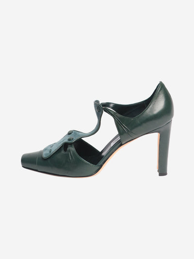 Dark green green leather pumps - size EU 40 Heels Manolo Blahnik