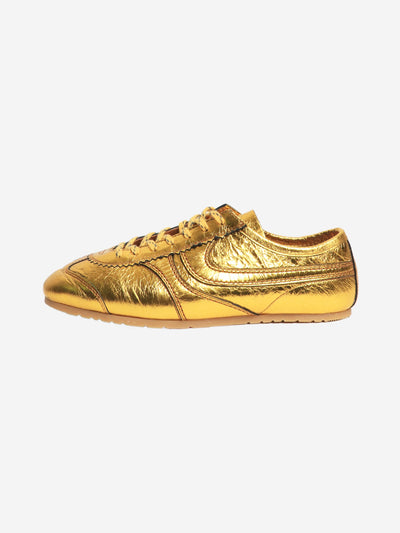 Gold metallic leather sneakers - size EU 39 Trainers Dries Van Noten