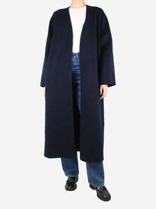 Marcela Blue wool oversized coat, comes with scarf - size UK 10