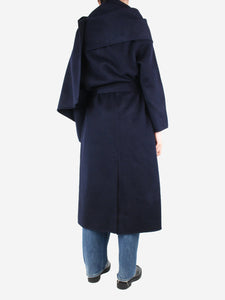 Marcela Blue wool oversized coat, comes with scarf - size UK 10