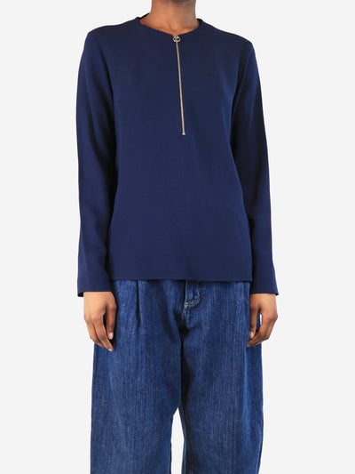 Stella McCartney Navy blue half-zip top - size UK 4 Tops Stella McCartney