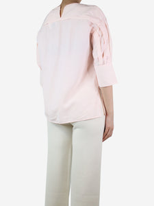 Jil Sander Pink linen-blend top - size UK 8
