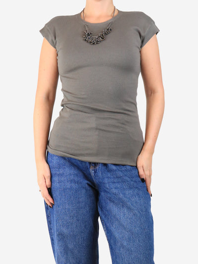 Taupe embellished top - size L Tops Brunello Cucinelli