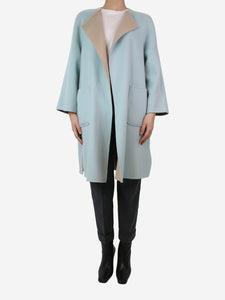 Max Mara Studio Beige reversible wool coat - size UK 10