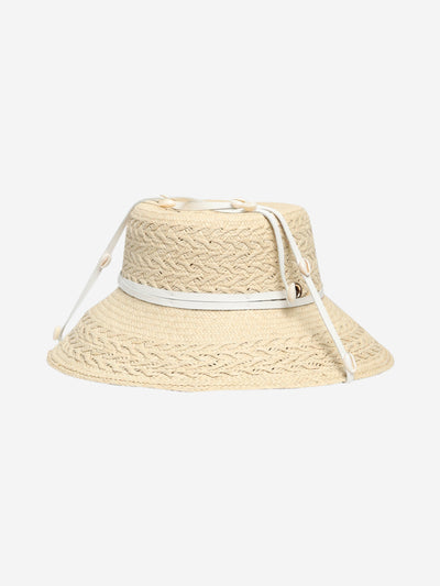 Neutral straw long-brim hat Hats Sensi Studio