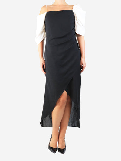 Black and white asymmetric midi dress - size UK 14 Dresses Rejina Pyo