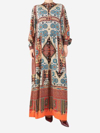 Multicolour silk midi dress - size M Dresses Pierre-Louis Mascia
