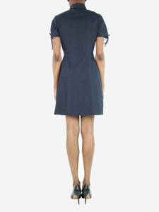 Theory Blue linen-blend shirt dress - size UK 6