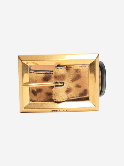 Brown cowhide leopard belt Belts Jimmy Choo