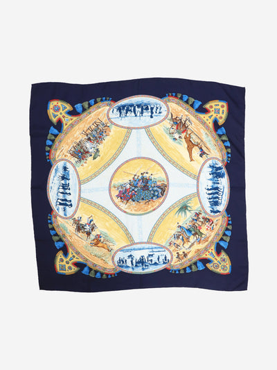 Navy blue Carré 90 Springs silk scarf Scarves Hermes
