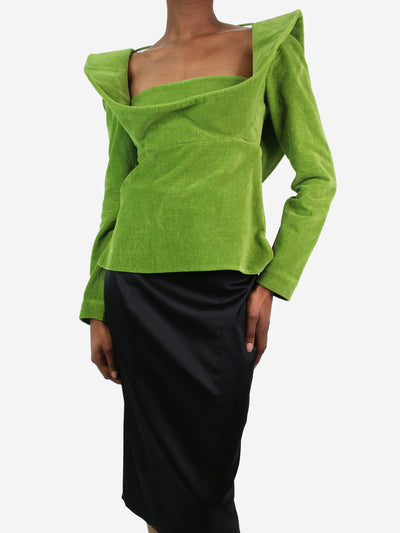 Green velour top - size US 2 Tops Rosie Assoulin 