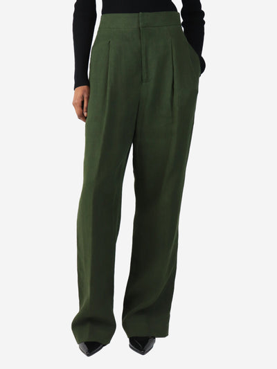 Green linen trousers - size UK 8 Trousers Haider Ackermann
