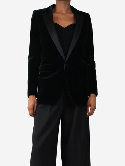 Dark green velvet tuxedo jacket - size UK 10 Coats & Jackets Saint Laurent