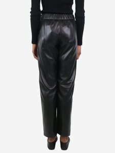 Anine Bing Black elasticated faux-leather trousers - size XS