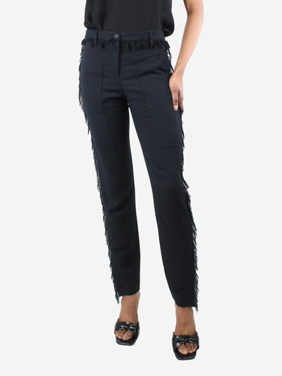 Black fringed pocket trousers - size UK 8 Trousers Chanel 