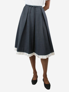Shushu Tong Grey pleated midi skirt - size UK 6