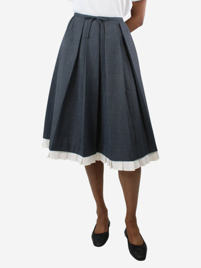 Grey pleated midi skirt - size UK 6