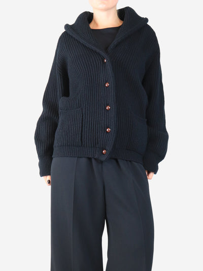 Black ribbed shawl cardigan - size XL Knitwear Crimson