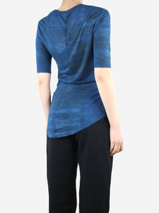 Raquel Allegra Blue tie-dye printed t-shirt - size UK 8