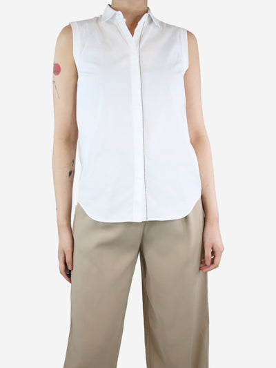 White sleeveless shirt - size UK 8
