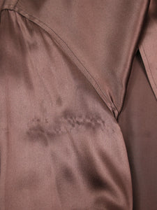 Zimmermann Brown puff-sleeved silk shirt - size UK 12
