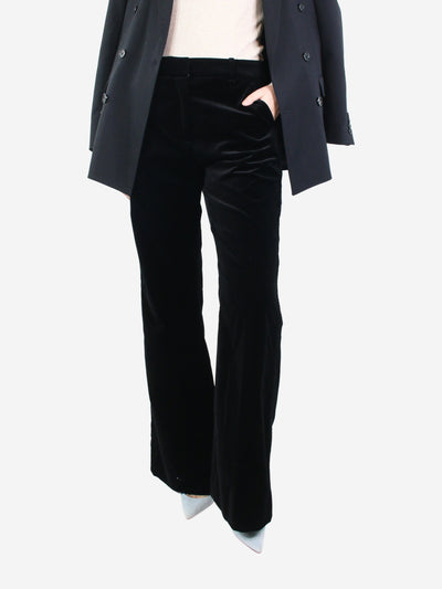Black velvet flared trousers - size UK 12 Trousers ME+EM 