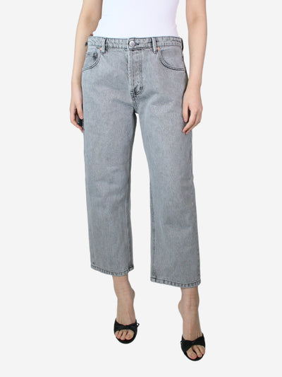 Grey acid wash jeans - size UK 10