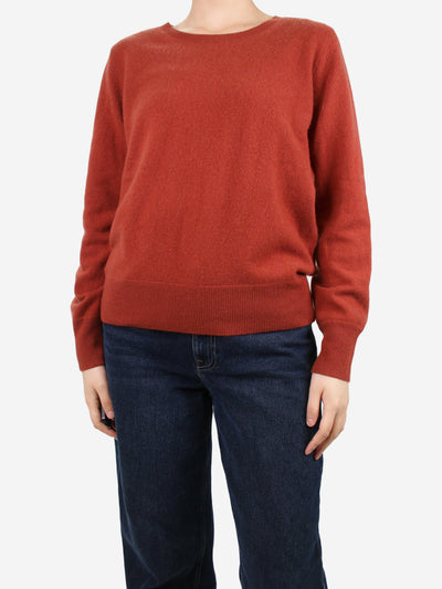 Rust round-neck fine-knit cashmere sweater - size L Knitwear Naadam 