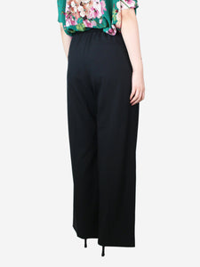 Balenciaga Black elasticated waist wide-leg trousers - size UK 8