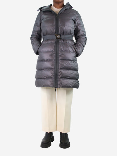 Grey belted long puffer coat - Brand size 4 Coats & Jackets Moncler 
