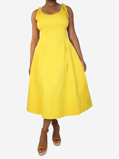 Yellow sleeveless knot dress - size UK 14