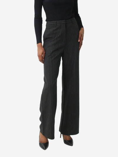 Black pinstripe tailored high-rise trousers - brand size 6 Trousers Friend Of Audrey