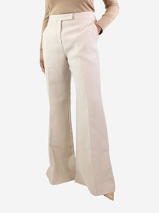 Gabriela Hearst Cream flare wool trousers - size UK 16